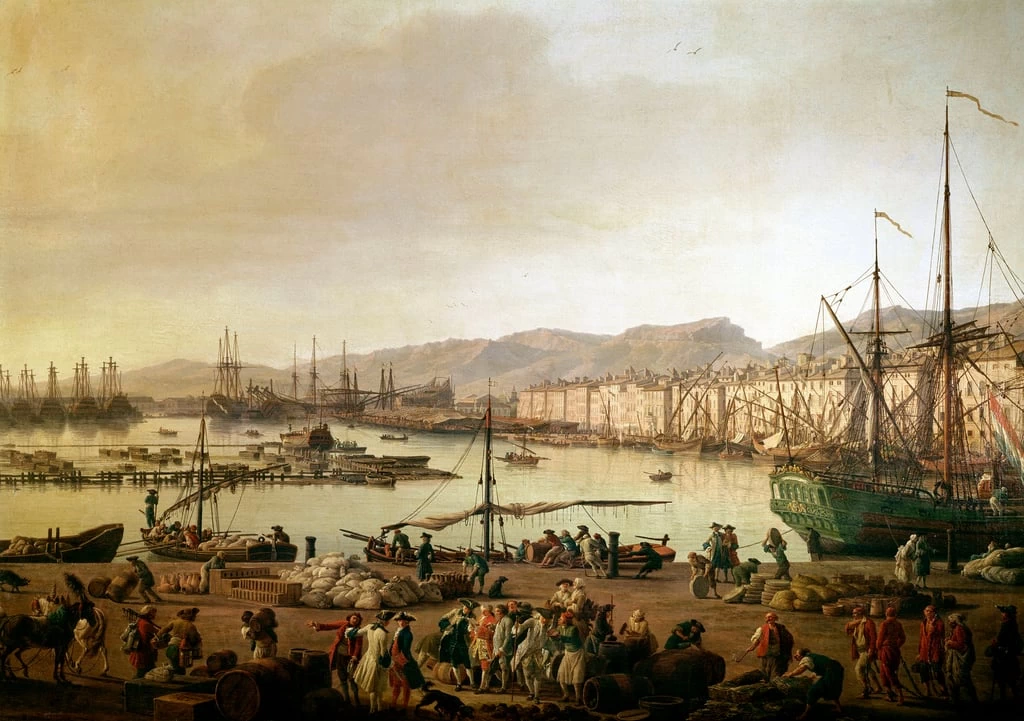  128-Particolare del porto di Tolone, il porto vecchio, vista dal lungomare dei negozi-Musee de la Marine-Parigi 